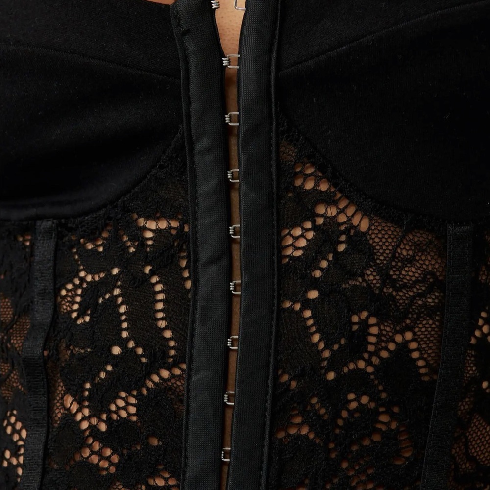 Free People Black Lace Bra Bodysuit - Picture 2 of 6